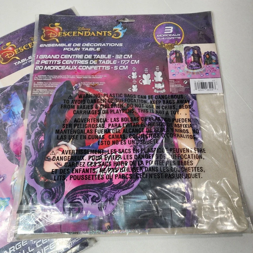 Descendants 3 Table Decorating Kit Lot 3 Girls Birthday Party Supply Centerpiece